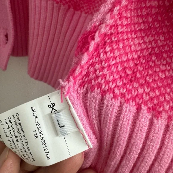 Pink Houndstooth Women's Sweater - Picture 3 of 3